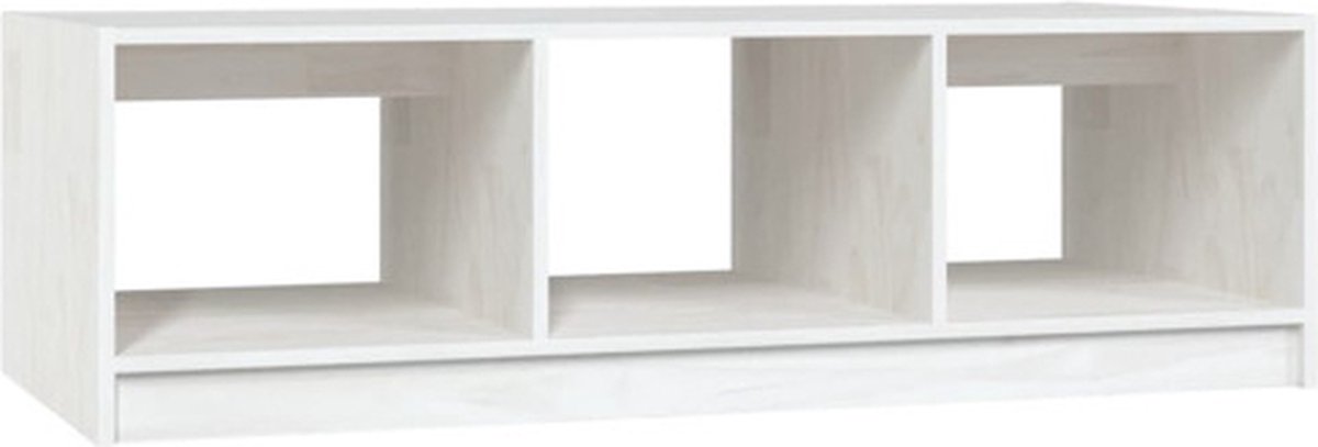 Vidaxl Salontafel 110x50x34 Cm Massief Grenenhout - Blanco