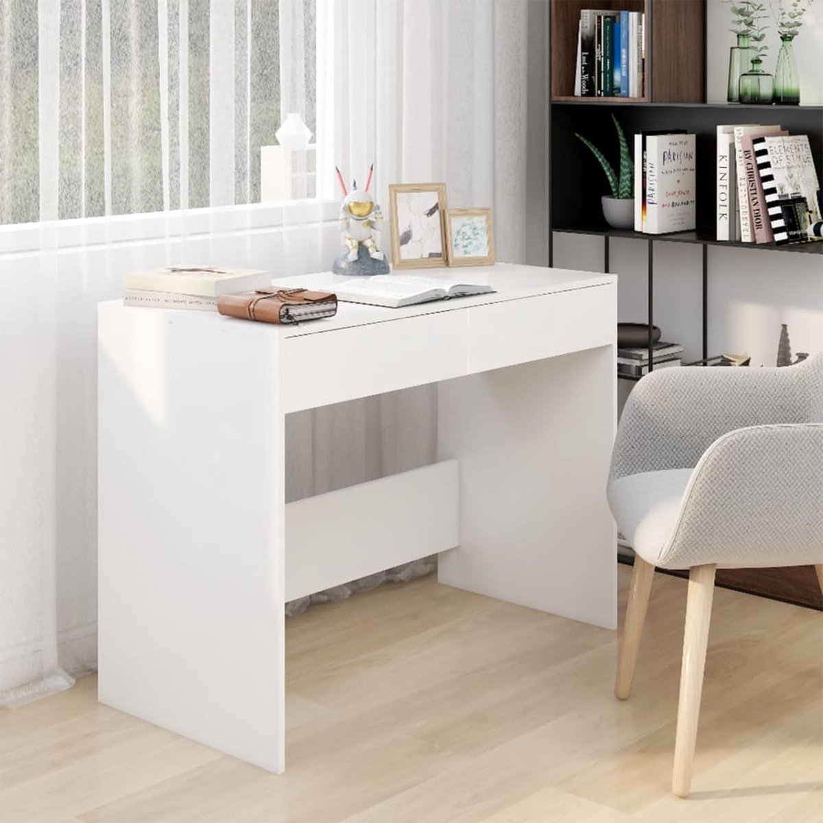 Vidaxl Bureau 101x50x76,5 Cm Spaanplaat - Wit