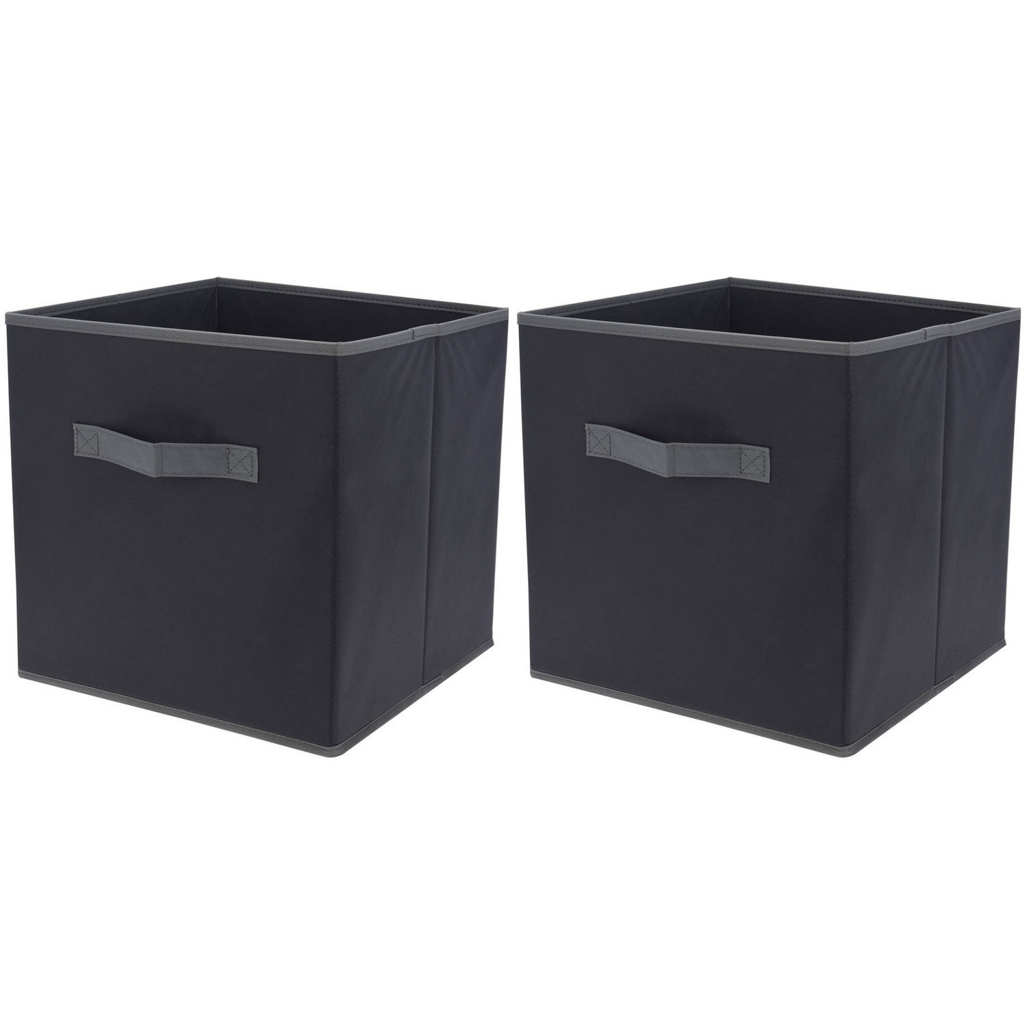 Set Van 2x Stuks Kast Opberg/opruim Manden Antraciet 30 X 30 X 30 Cm - Opbergmanden - Grijs