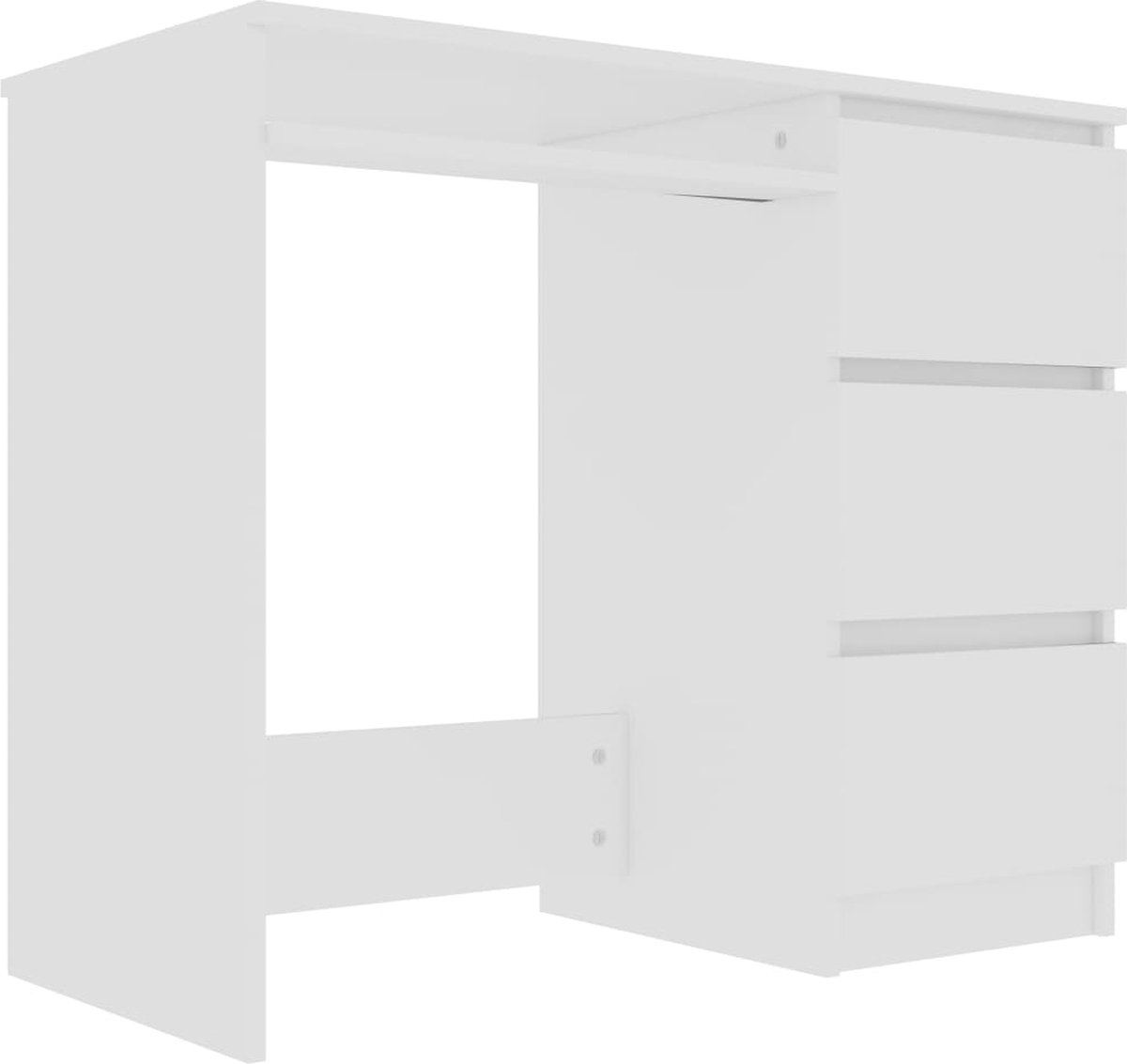 Vidaxl Bureau 90x45x76 Cm Spaanplaat - Wit