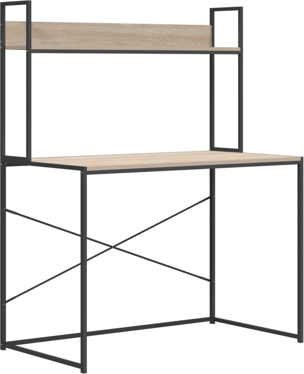 Vidaxl Computerbureau 110x60x138 Cm Spaanplaat En Eikenkleurig - Bruin