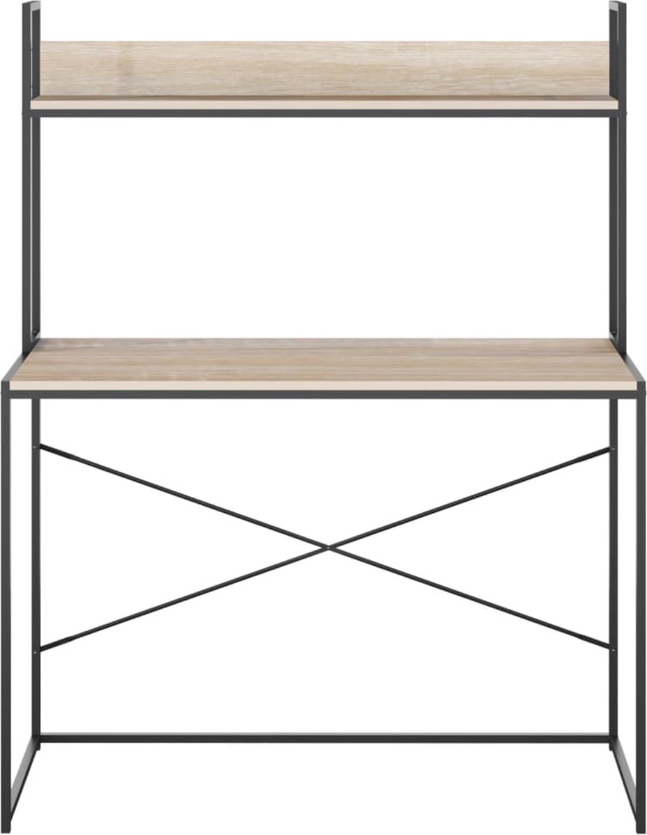 Vidaxl Computerbureau 110x60x138 Cm Spaanplaat En Eikenkleurig - Bruin