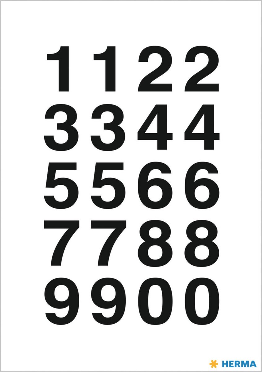 Stickervellen 40x Plak Cijfers/getallen 0-9/transparant 20x18 Mm - Stickers - Zwart