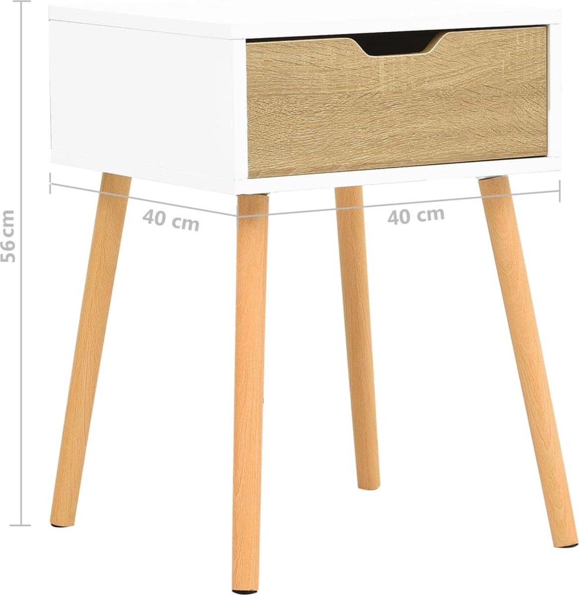 Vidaxl Nachtkastje 40x40x56 Cm Spaanplaat En Sonoma Eikenkleurig - Beige