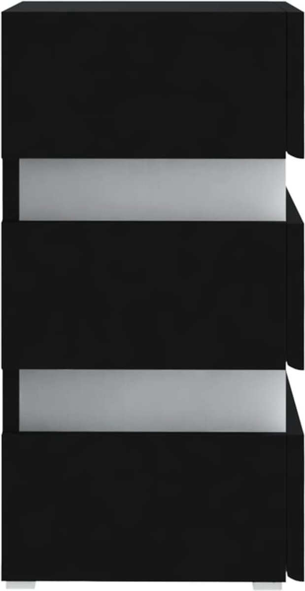 Vidaxl Nachtkastje Led 45x35x67 Cm Spaanplaat - Zwart