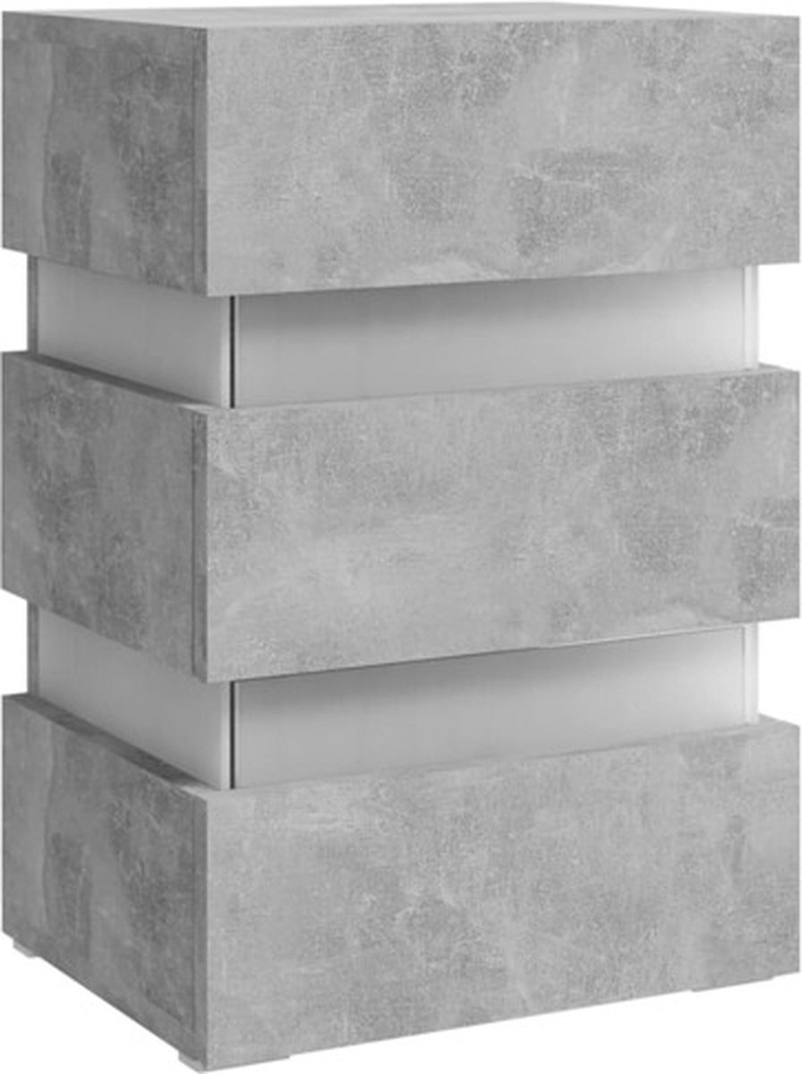 Vidaxl Nachtkastje Led 45x35x67 Cm Spaanplaat Beton - Grijs
