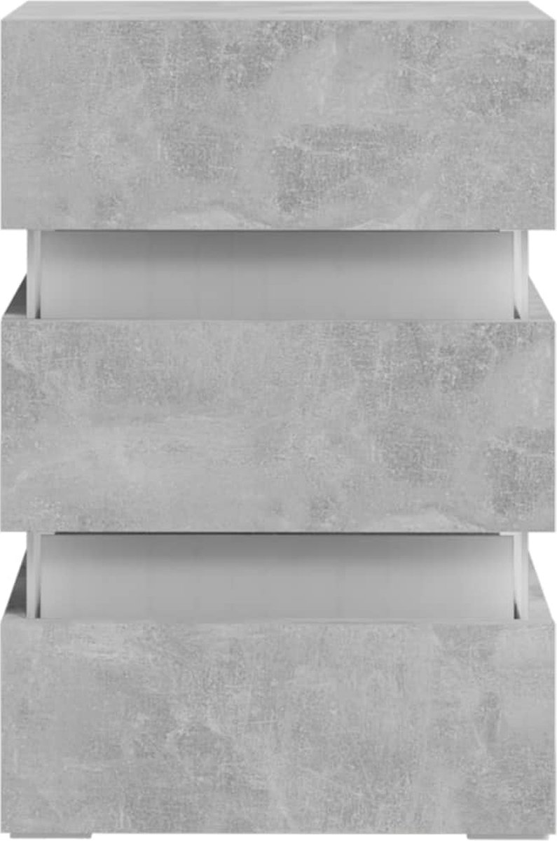 Vidaxl Nachtkastje Led 45x35x67 Cm Spaanplaat Beton - Grijs