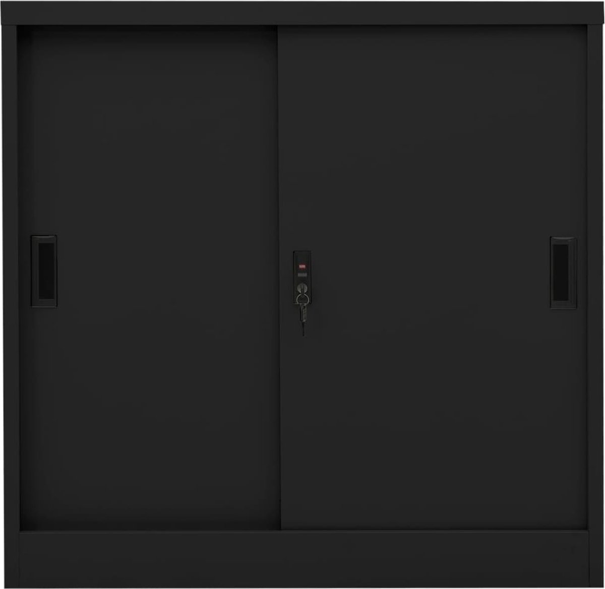 Vidaxl Kantoorkast Met Schuifdeuren 90x40x90 Cm Staal - Zwart