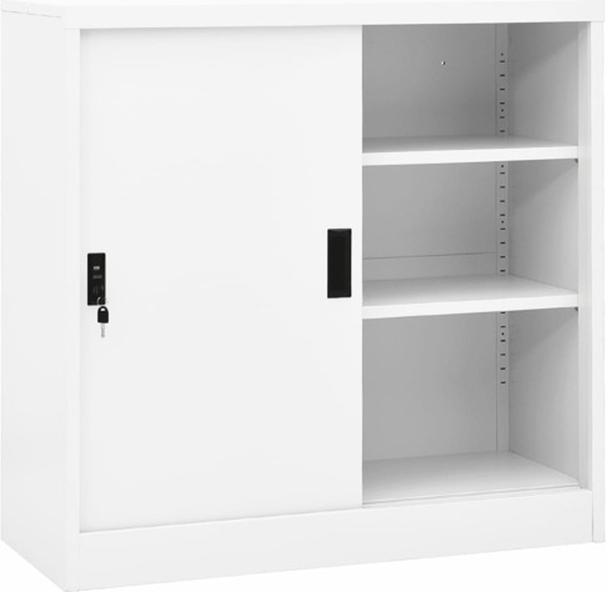 Vidaxl Kantoorkast Met Schuifdeuren 90x40x90 Cm Staal - Blanco