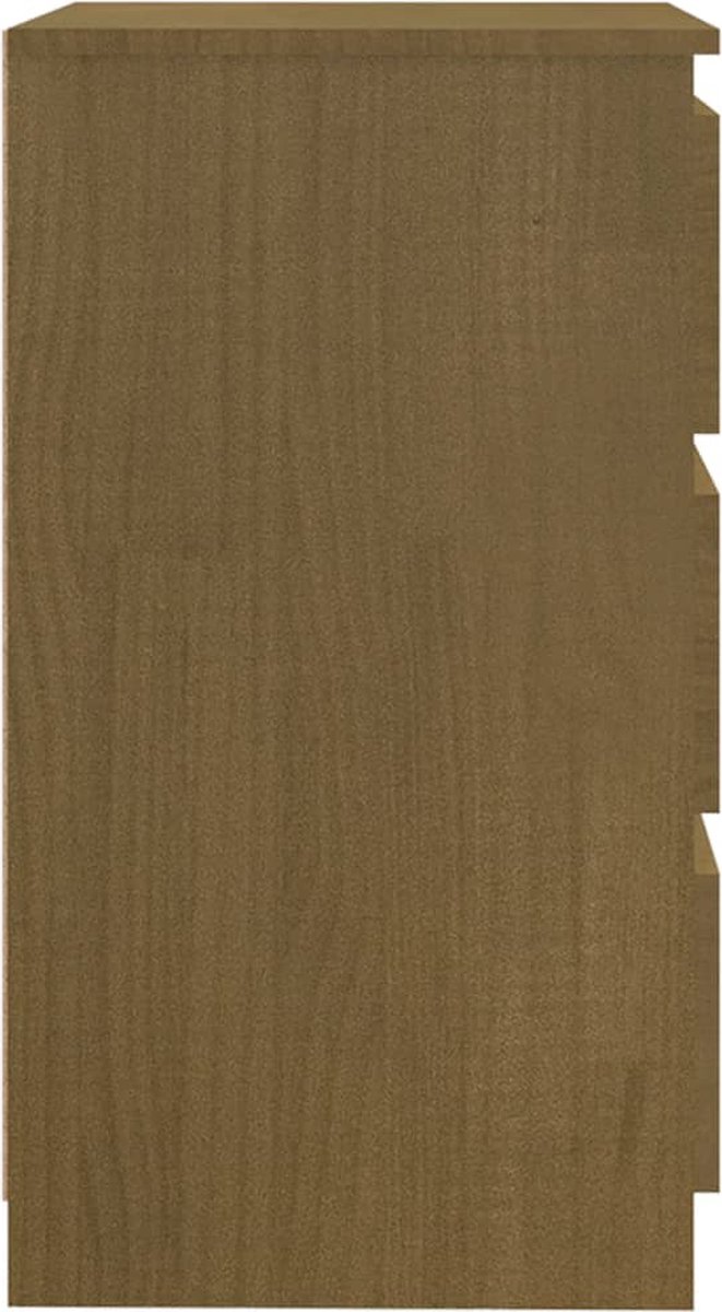 Vidaxl Nachtkastje 60x36x64 Cm Massief Grenenhout Honing - Bruin
