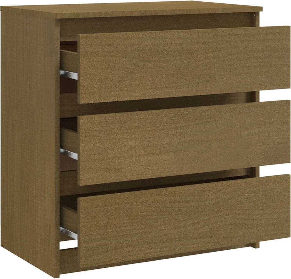 Vidaxl Nachtkastje 60x36x64 Cm Massief Grenenhout Honing - Bruin