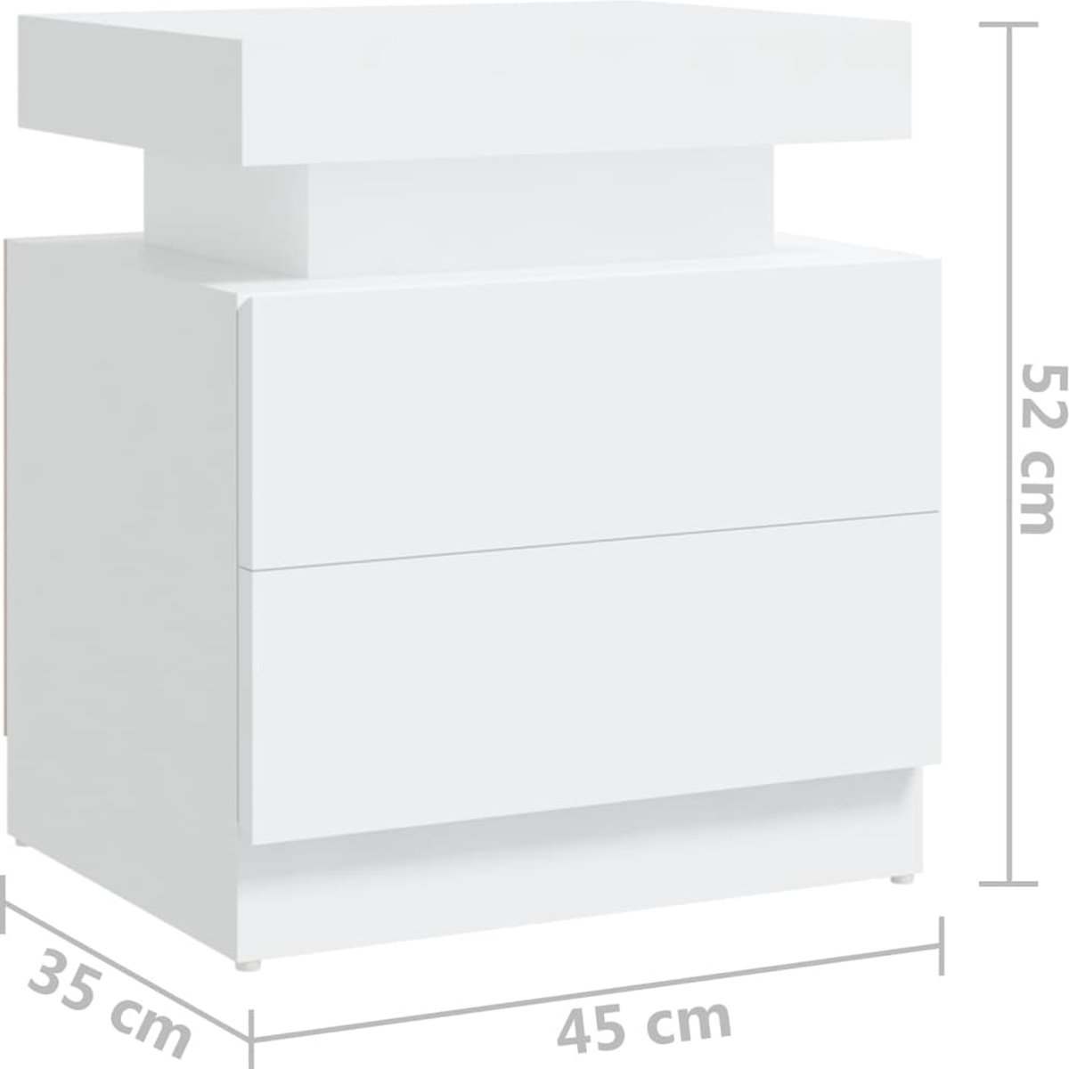 Vidaxl Nachtkastje 45x35x52 Cm Spaanplaat - Wit
