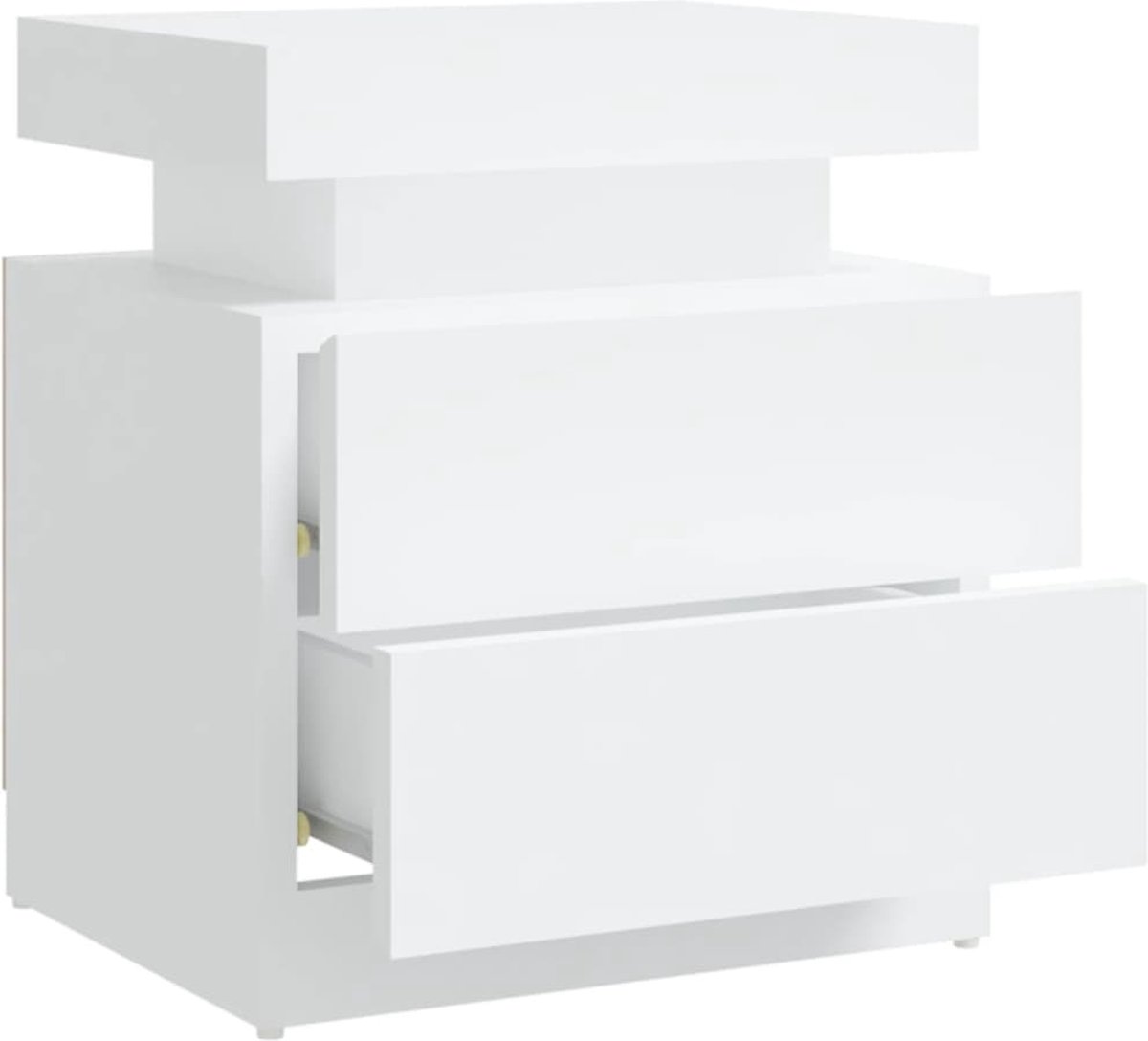 Vidaxl Nachtkastje 45x35x52 Cm Spaanplaat - Wit