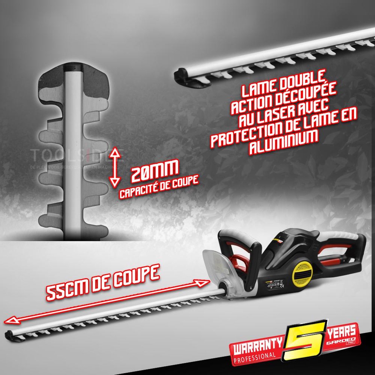 Gardeo Pro Heggenschaar Elektrisch 600 W - Zwart