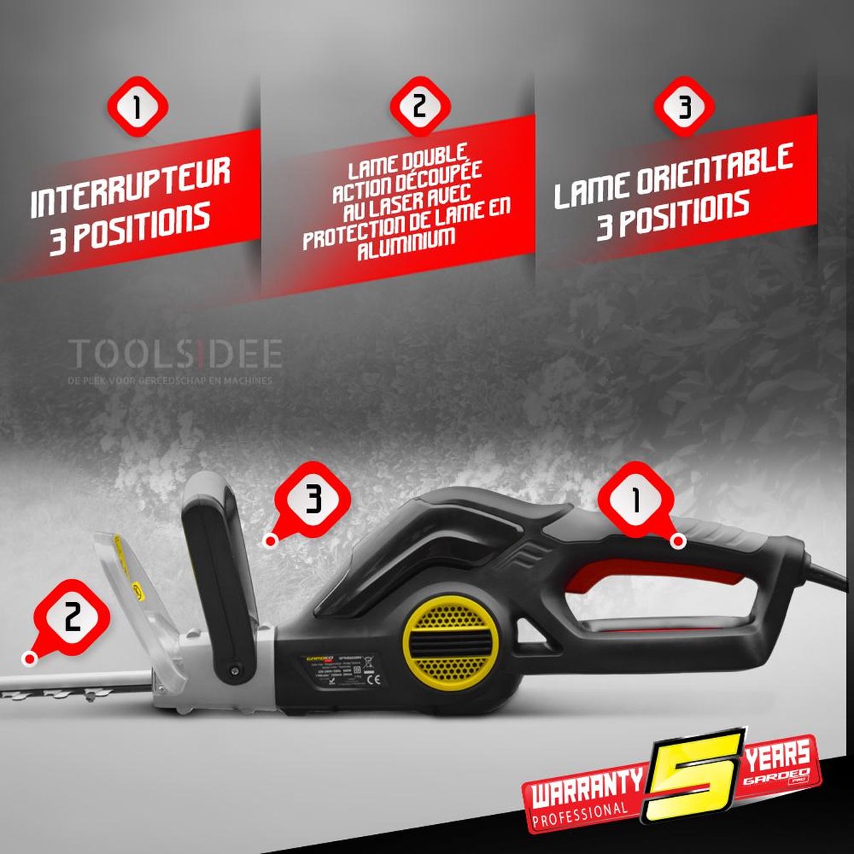 Gardeo Pro Heggenschaar Elektrisch 600 W - Zwart