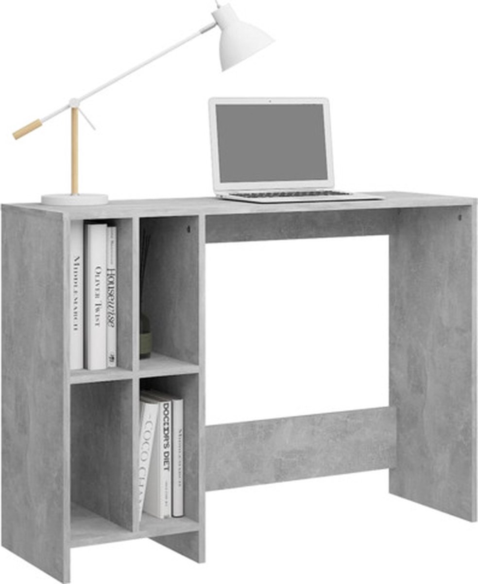 Vidaxl Bureau 102,5x35x75 Cm Spaanplaat Beton - Grijs
