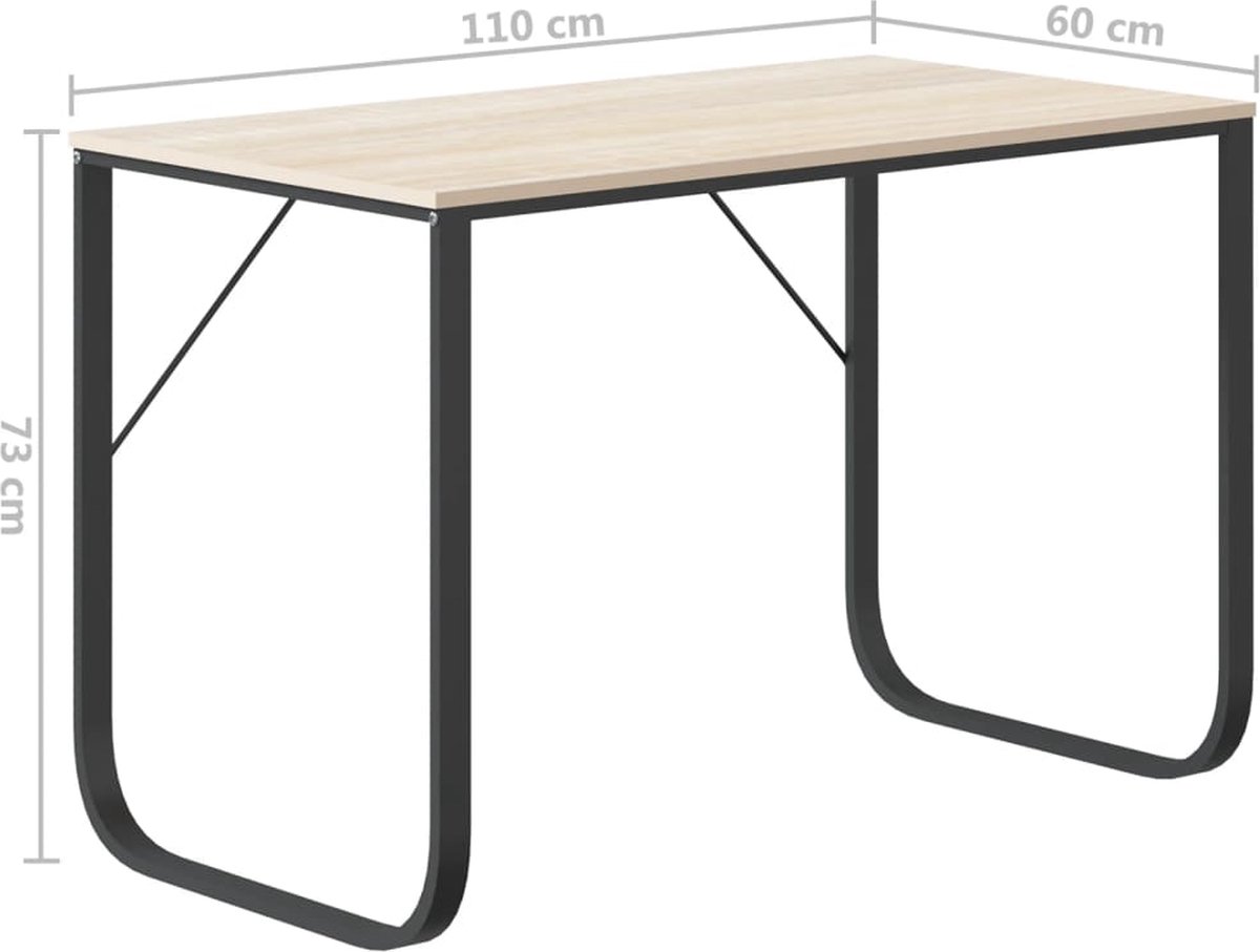 Vidaxl Computerbureau 110x60x73 Cm Spaanplaat En Eikenkleurig - Bruin