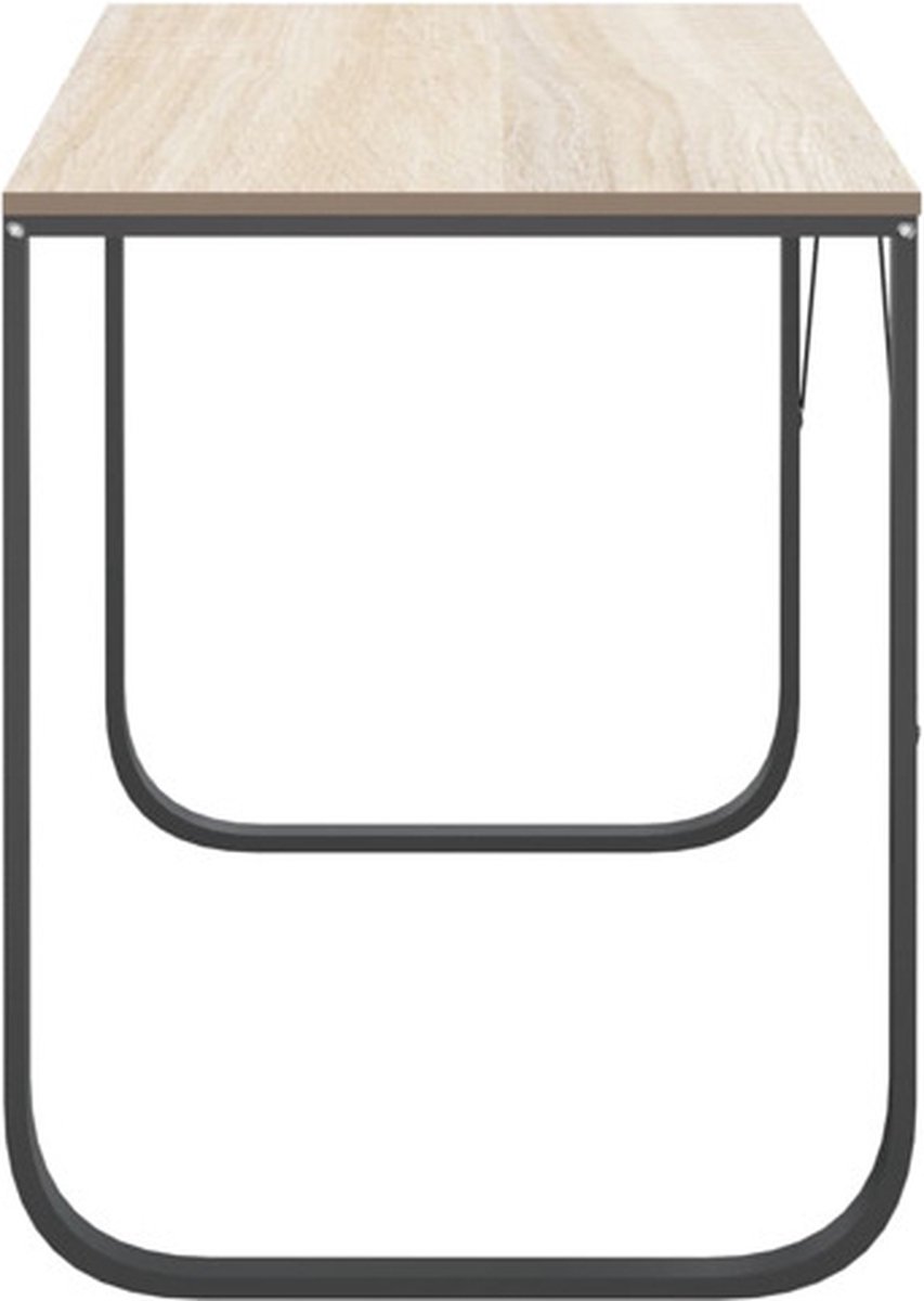 Vidaxl Computerbureau 110x60x73 Cm Spaanplaat En Eikenkleurig - Bruin