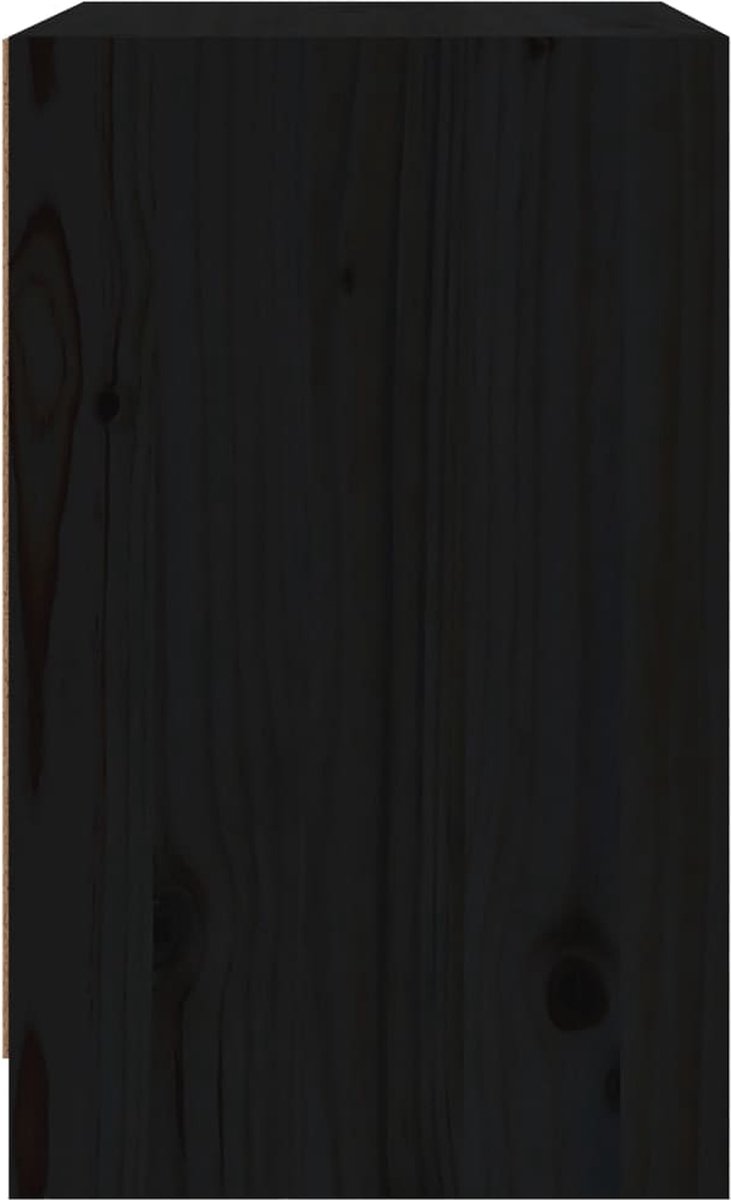 Vidaxl Nachtkastjes 2 St 40x31x50 Cm Massief Grenenhout - Zwart