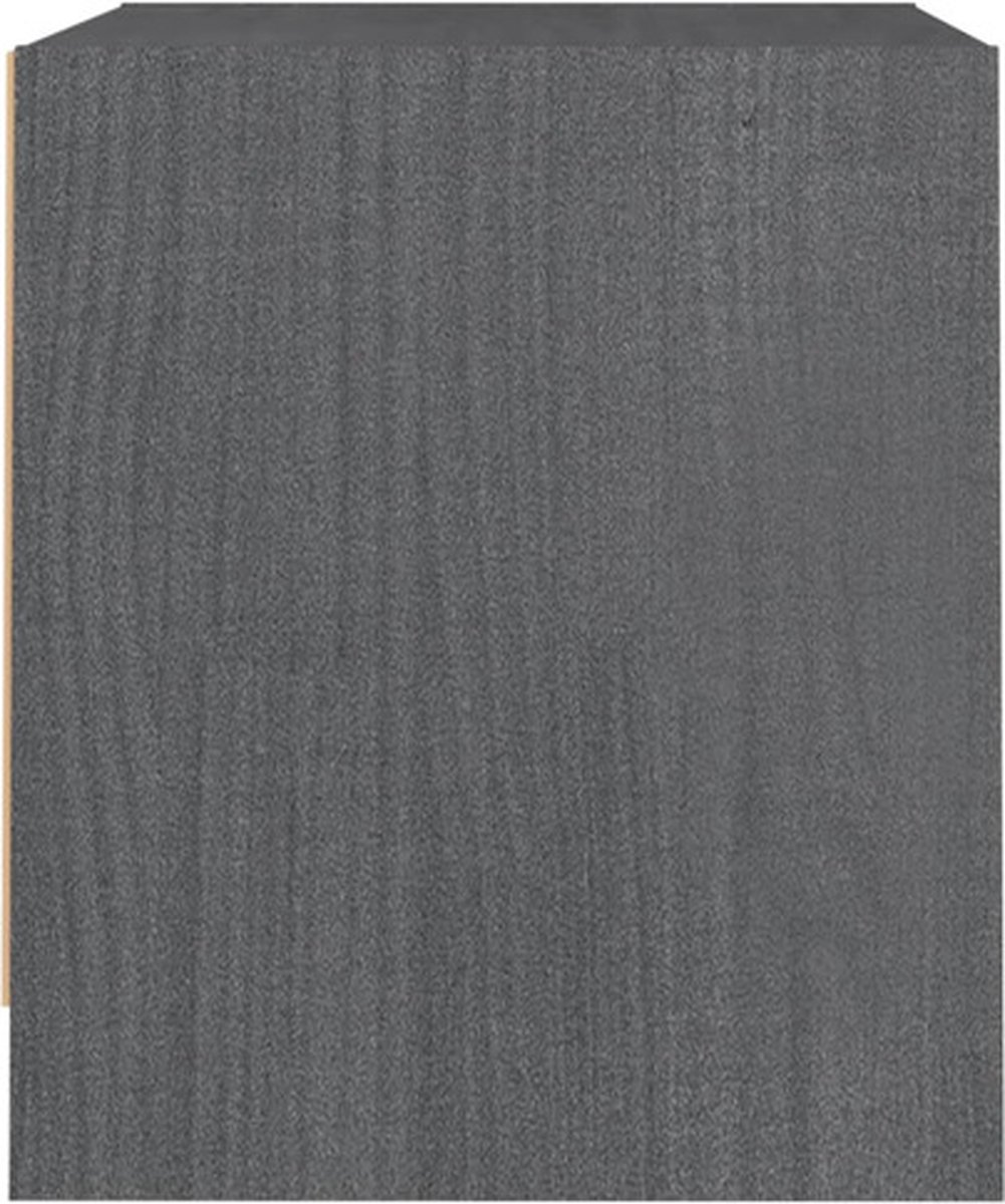 Vidaxl Nachtkastje 40x30,5x35,5 Cm Massief Grenenhout - Grijs