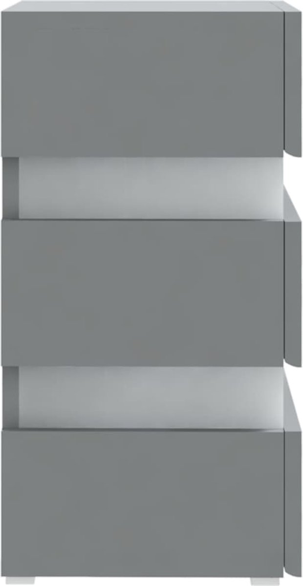 Vidaxl Nachtkastje Led 45x35x67 Cm Spaanplaat - Grijs
