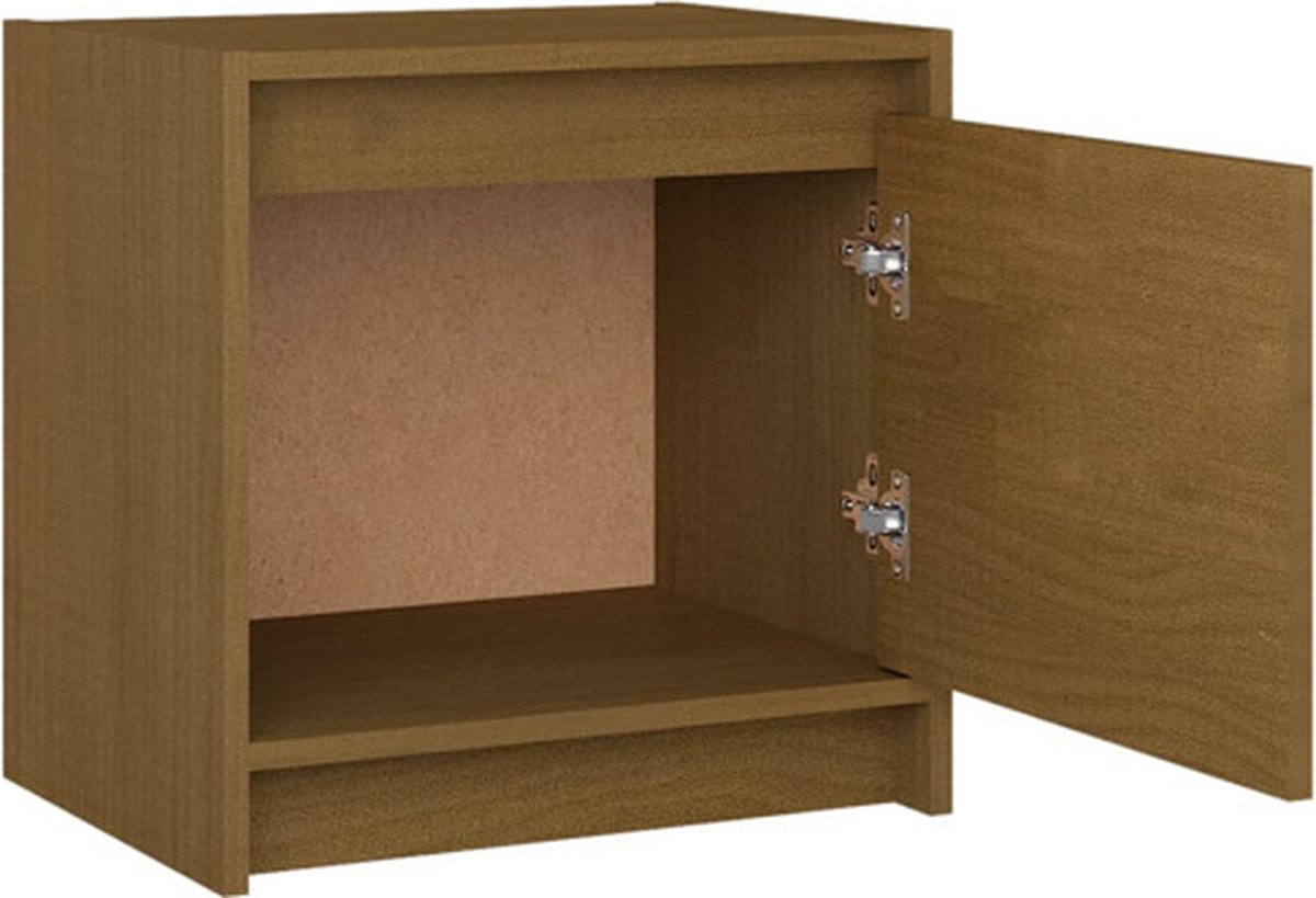 Vidaxl Nachtkastjes 2 St 40x30,5x40 Cm Massief Grenenhout Honing - Bruin