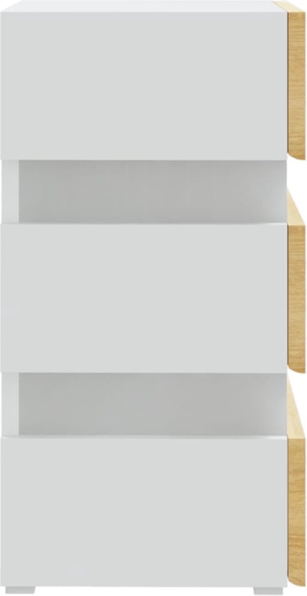Vidaxl Nachtkastje Led 45x35x67 Cm Spaanplaat En Sonoma Eikenkleur - Beige