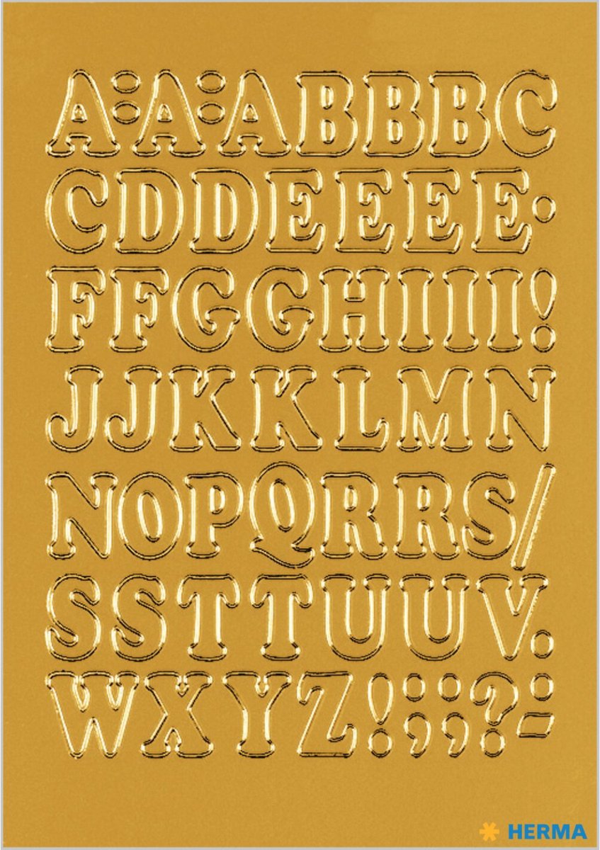 Stickervellen 54x Plak Letters Alfabet A-z/folie 12 Mm - Stickers - Goud