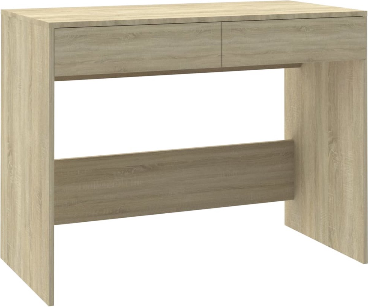 Vidaxl Bureau 101x50x76,5 Cm Spaanplaat Sonoma Eikenkleurig - Beige