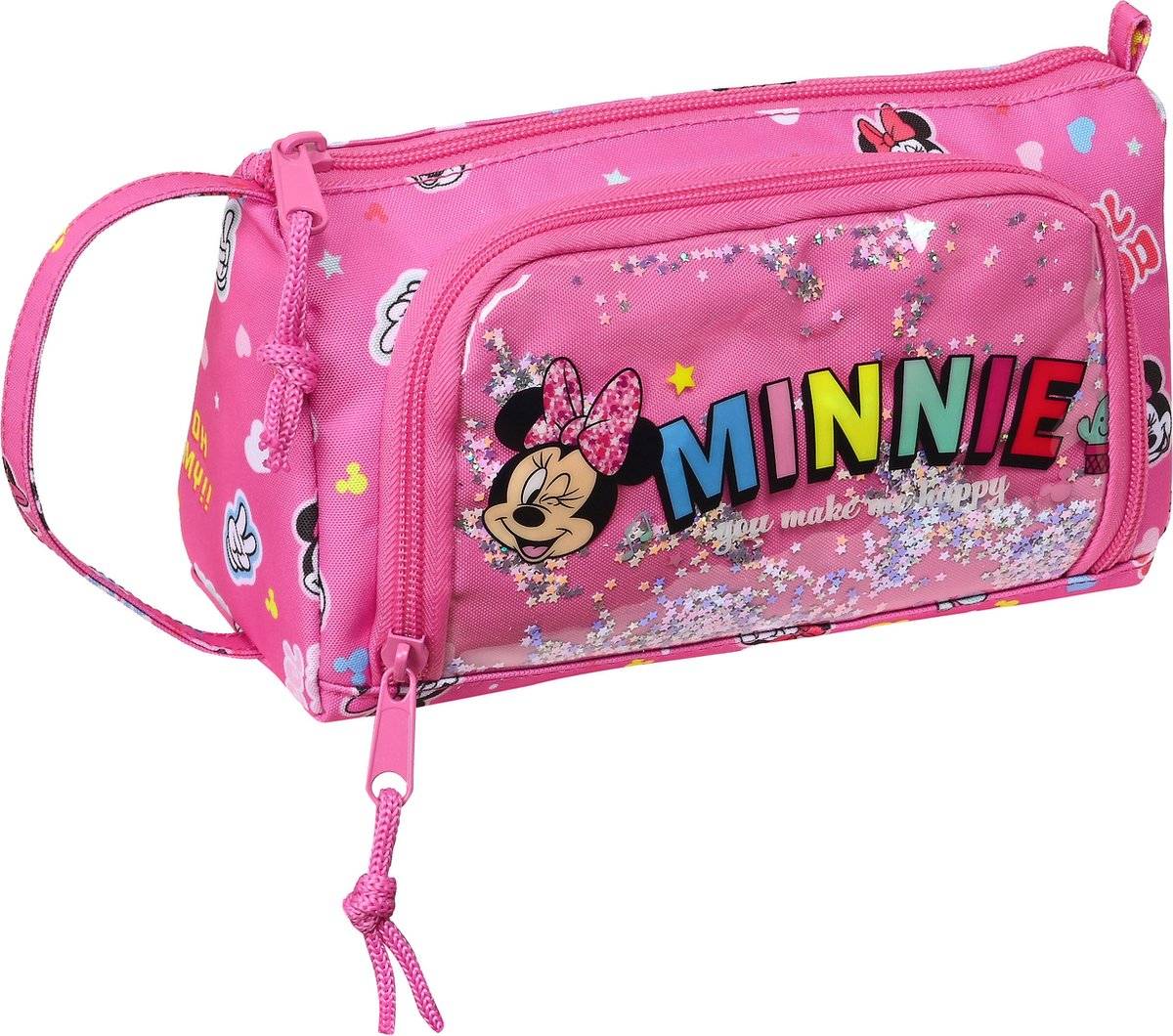 Disney Minnie Mouse Gevuld Etui, Lucky - 32 Stuks - 20 X 11 X 8 Cm - Polyester - Roze