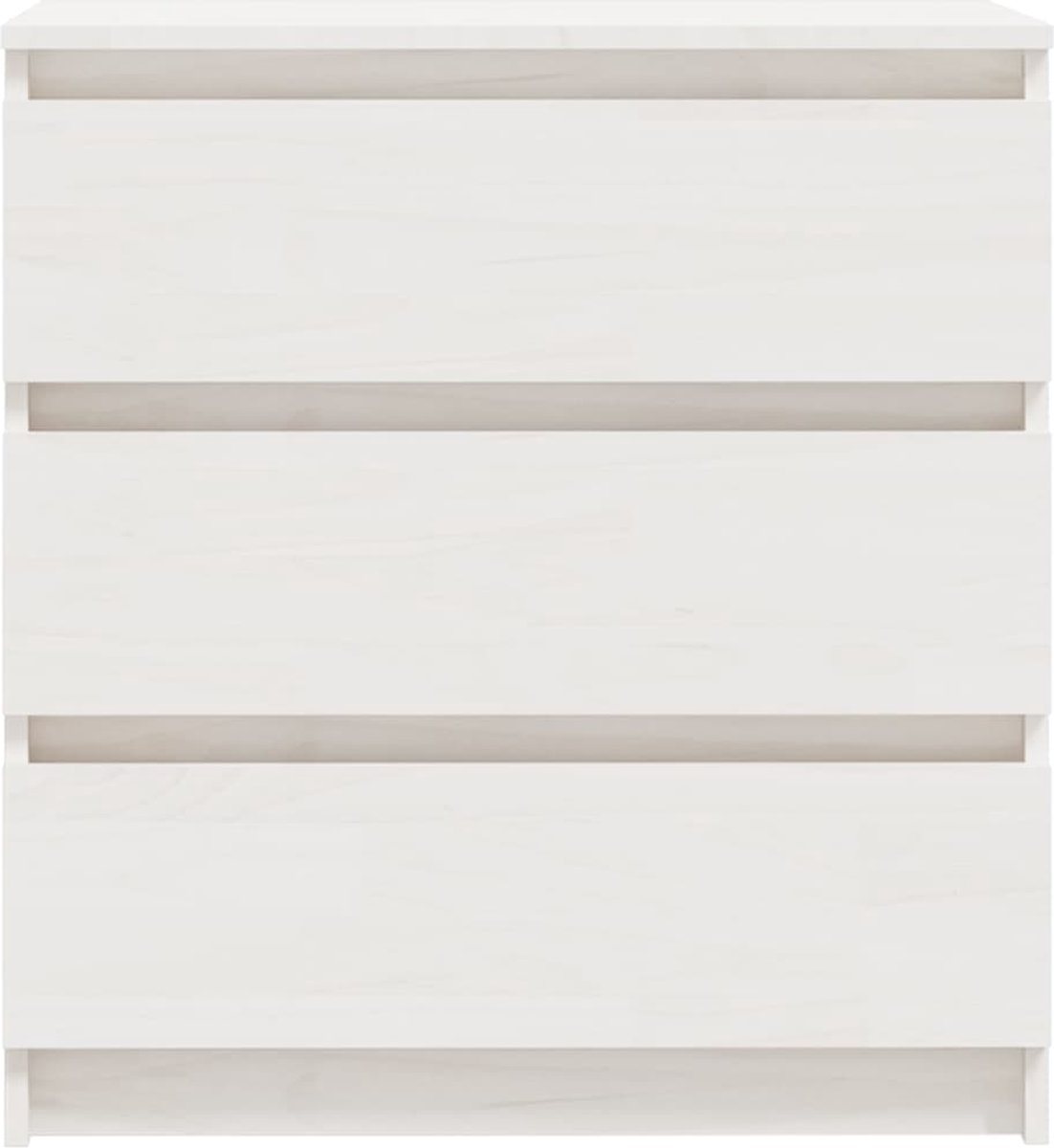 Vidaxl Nachtkastje 60x36x64 Cm Massief Grenenhout - Wit