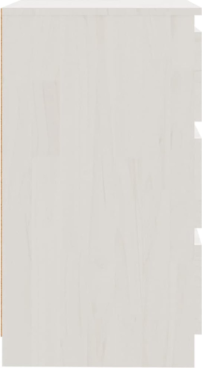 Vidaxl Nachtkastje 60x36x64 Cm Massief Grenenhout - Wit