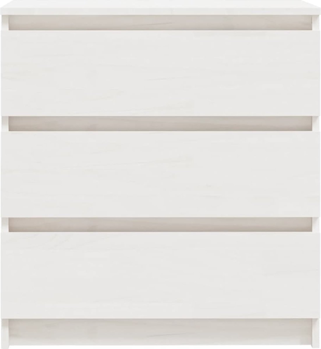 Vidaxl Nachtkastje 60x36x64 Cm Massief Grenenhout - Wit