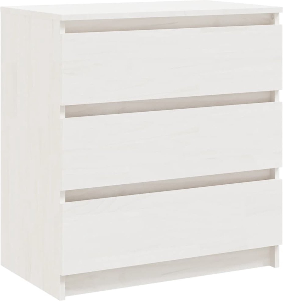 Vidaxl Nachtkastje 60x36x64 Cm Massief Grenenhout - Wit