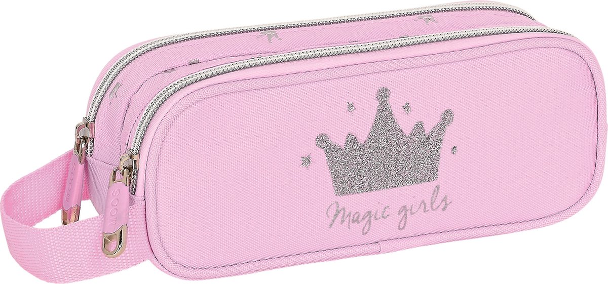 Moos Etui Magic Girls - 21 X 8 X 6 Cm - Polyester - Roze