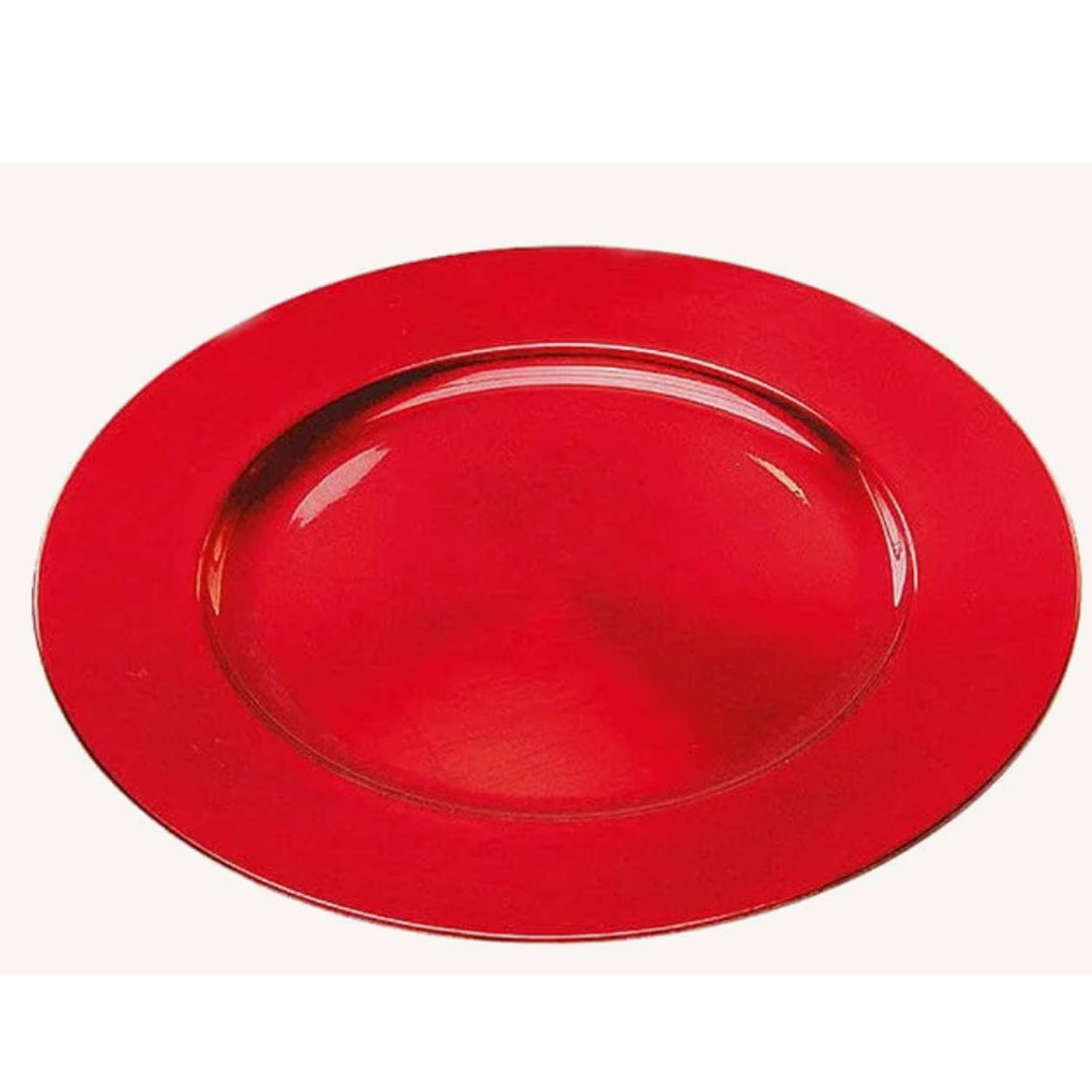 Rond Kaarsenbord/kaarsenplateau Van Kunststof 33 Cm - Kaarsenplateaus - Rood