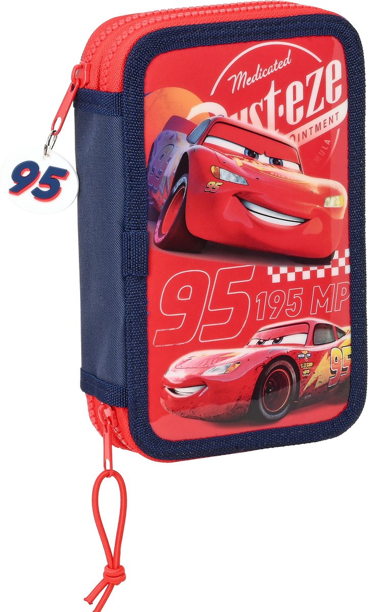 Disney Cars Gevuld Etui Double Vision - 28 Stuks - 19,5 X 12,5 X 4 Cm- Polyester - Rood