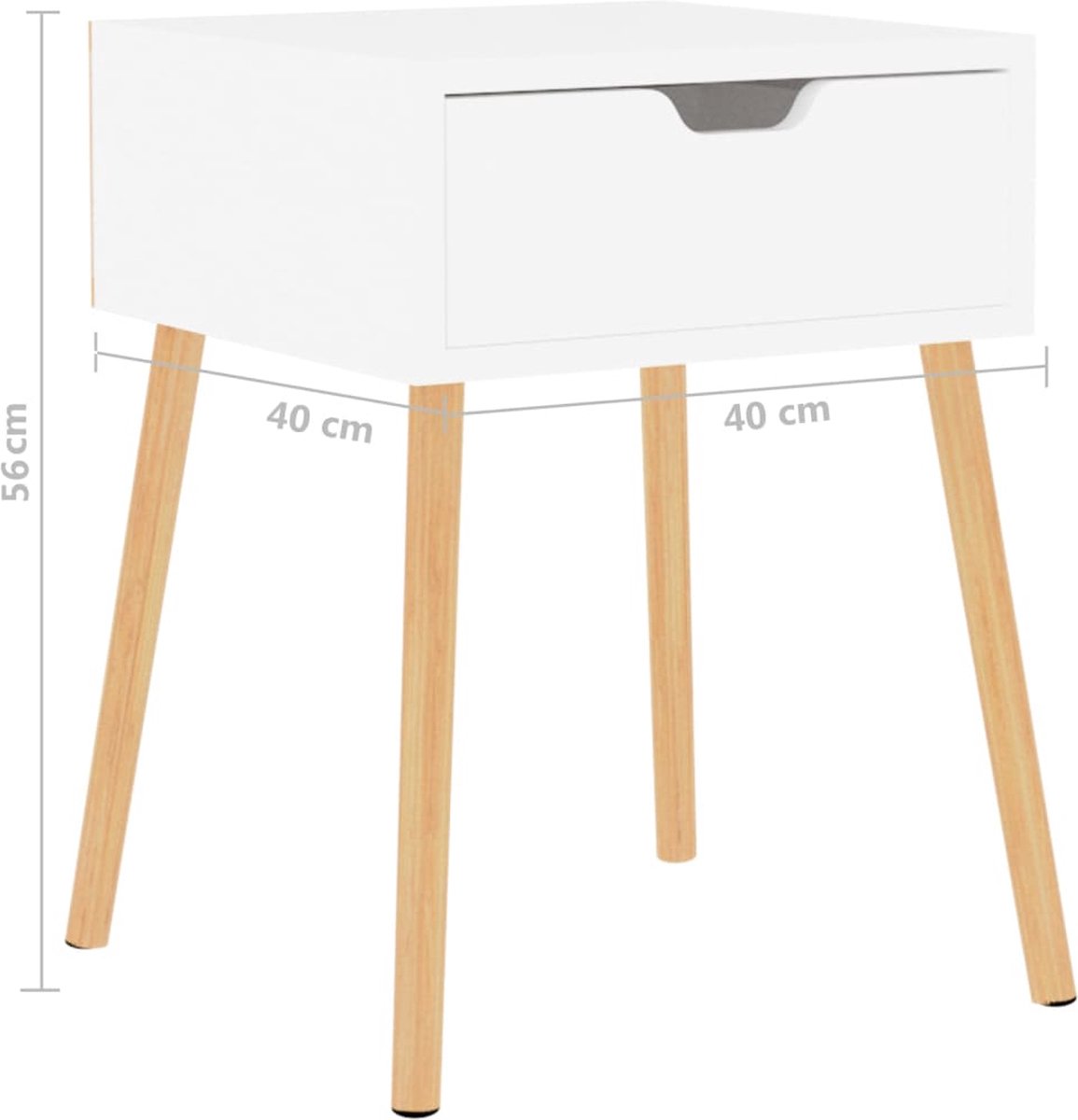 Vidaxl Nachtkastjes 2 St 40x40x56 Cm Spaanplaat Hoogglans - Wit