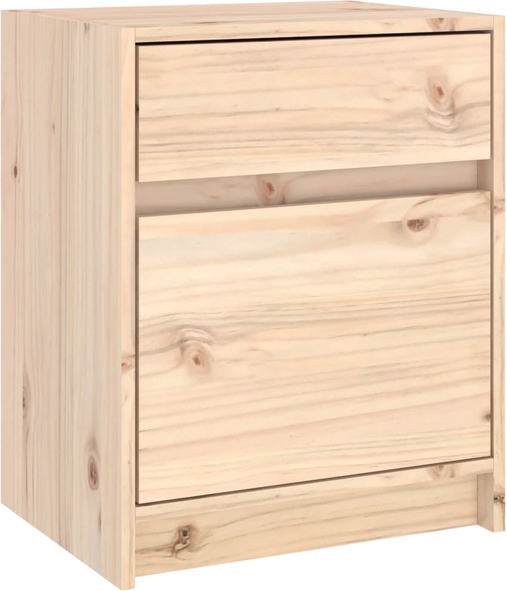 Vidaxl Nachtkastje 40x31x50 Cm Massief Grenenhout - Bruin