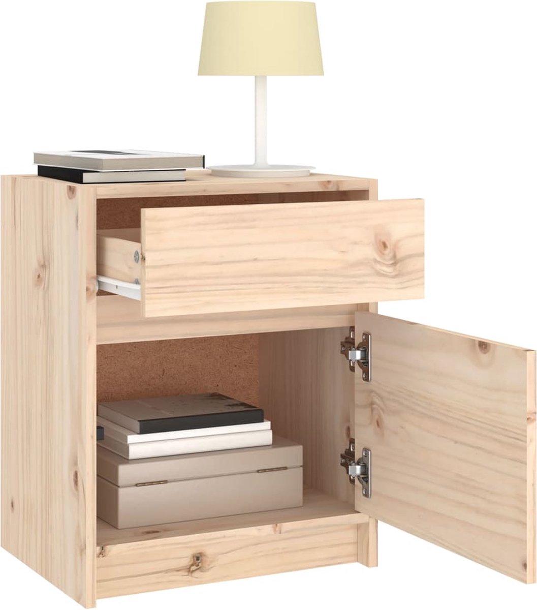 Vidaxl Nachtkastjes 2 St 40x31x50 Cm Massief Grenenhout - Bruin