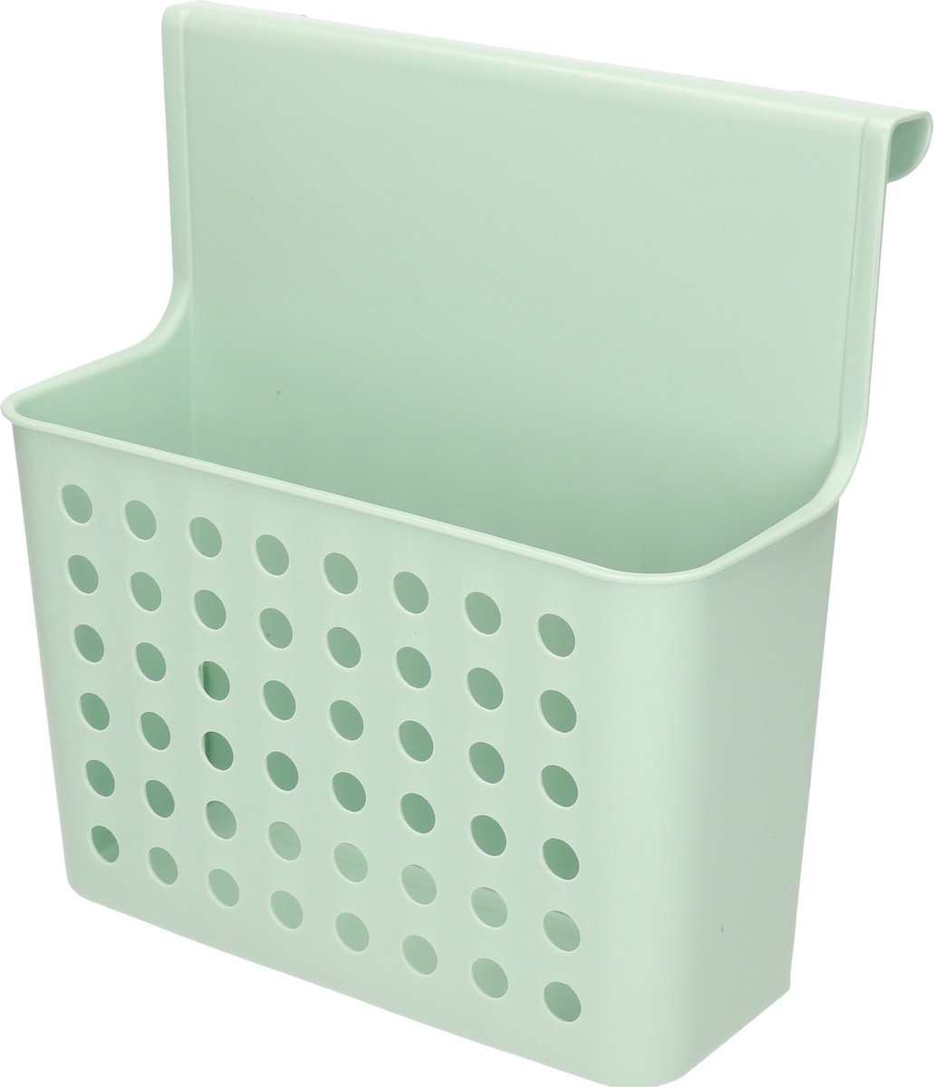 Forte Plastics Badkamer/keuken Hang Opbergmandjes/organizers Mint 26 X 24 Cm - Opbergmanden - Groen