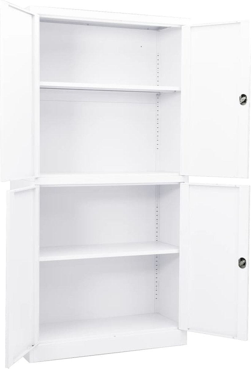 Vidaxl Kantoorkast 90x40x180 Cm Staal - Wit
