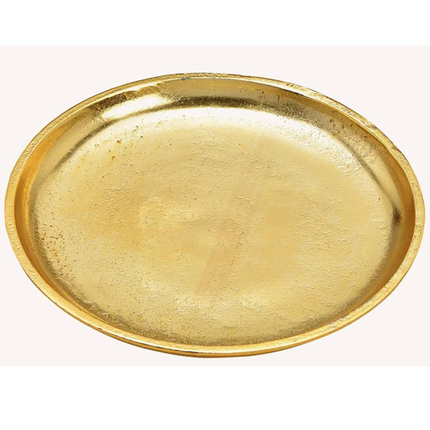 Rond Kaarsenbord/kaarsenplateau Van Metaal 20 X 2 Cm - Kaarsenplateaus - Goud