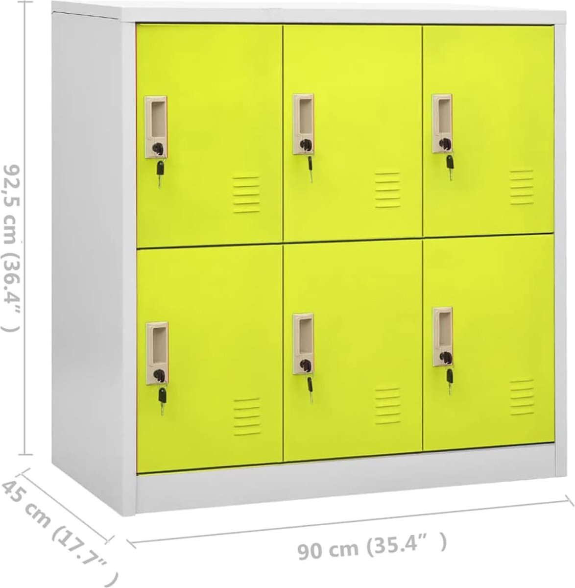 Vidaxl Lockerkast 90x45x92,5 Cm Staal Licht En - Groen