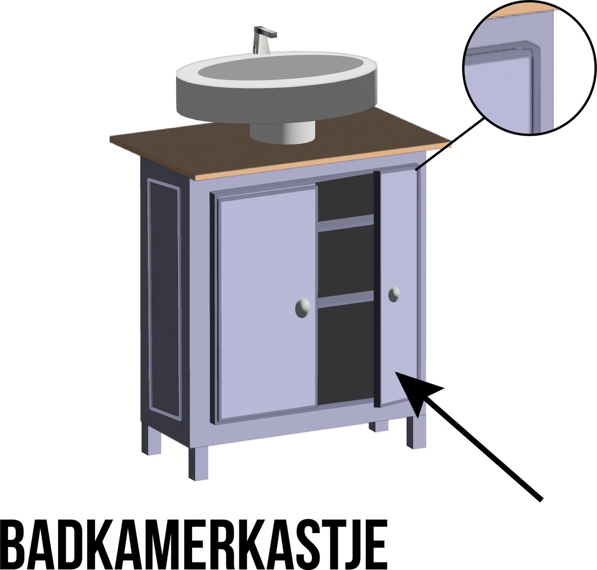 Forte Plastics Badkamer/keuken Hang Opbergmandjes/organizers Taupe 26 X 24 Cm - Opbergmanden