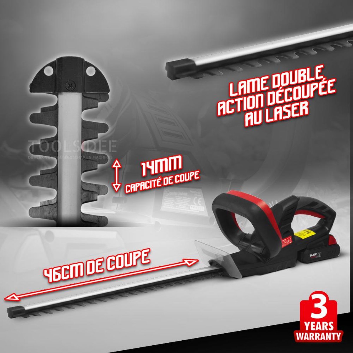 Elem Garden Technic Heggenschaar Oplaadbaar 20 V - Zwart