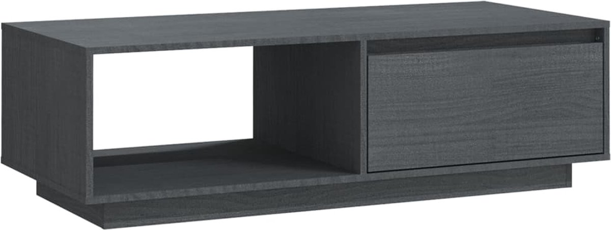 Vidaxl Salontafel 110x50x33,5 Cm Massief Grenenhout - Gris