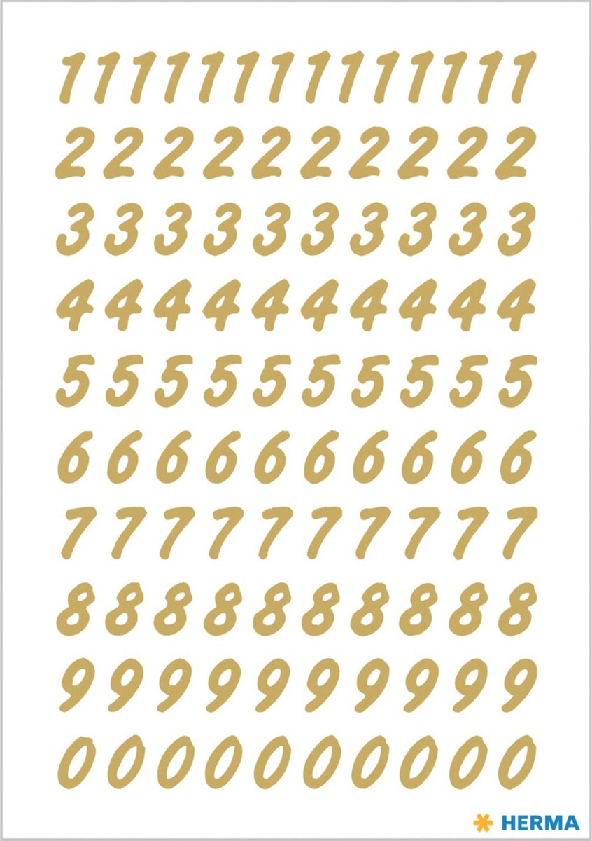 Stickervellen 208x Plak Cijfers/getallen 0-9/transparant 8 Mm - Stickers - Goud