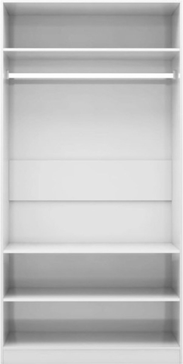 Vidaxl Kledingkast 100x50x200 Cm Spaanplaat Hoogglans - Wit