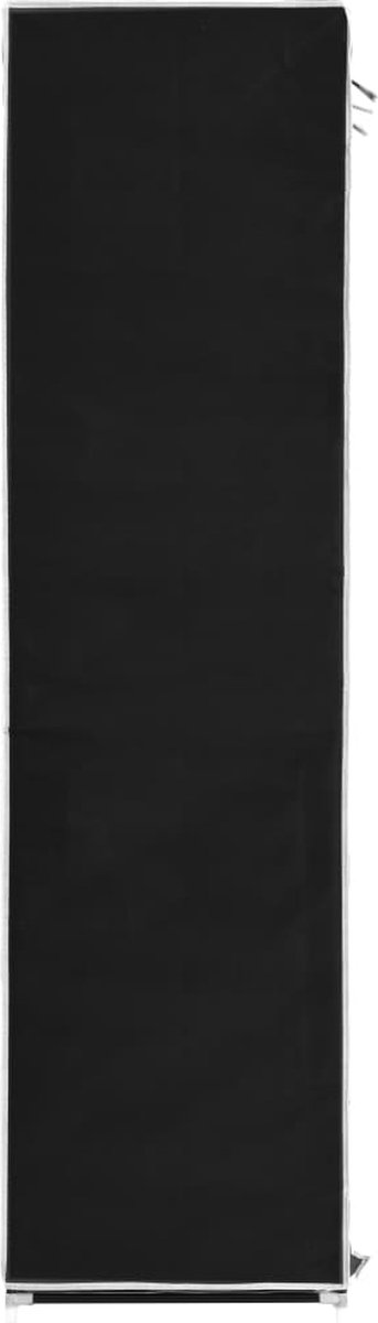 Vidaxl Kledingkast Met Vakken En Stangen 150x45x175 Cm Stof - Zwart